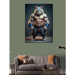 Kanvas Tablo Vücut Çalışan Kedi 70x100 cm