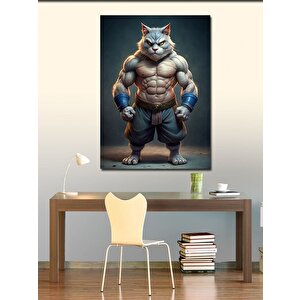 Kanvas Tablo Vücut Çalışan Kedi 70x100 cm
