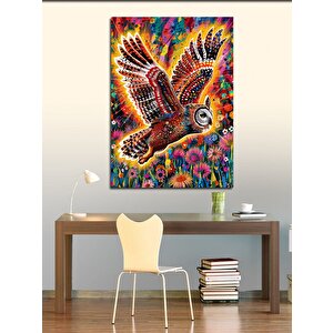 Kanvas Tablo Renkli Baykuş 100x140 cm