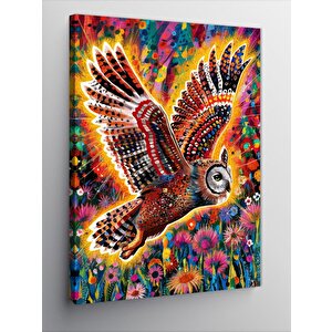 Kanvas Tablo Renkli Baykuş 70x100 cm