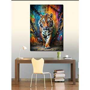 Kanvas Tablo Renkli Kaplan 70x100 cm
