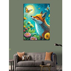 Kanvas Tablo Sevenim Tilki Ve Kelebek 50x70 cm