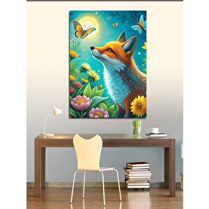 Kanvas Tablo Sevenim Tilki Ve Kelebek 50x70 cm