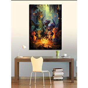 Kanvas Tablo Sevimli Ejderhalar 50x70 cm