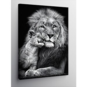 Kanvas Tablo Anne Ve Yavru Aslan 70x100 cm