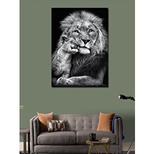 Kanvas Tablo Anne Ve Yavru Aslan 70x100 cm