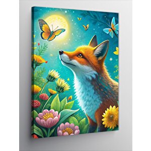 Kanvas Tablo Sevenim Tilki Ve Kelebek 70x100 cm