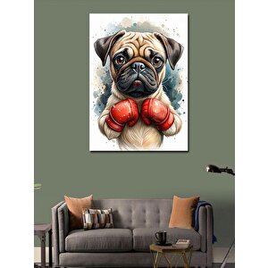 Kanvas Tablo Boksör Pug Köpek 50x70 cm