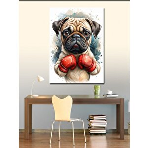 Kanvas Tablo Boksör Pug Köpek 50x70 cm