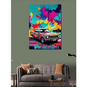Kanvas Tablo Pop Art Klasik Araba 100x140 cm