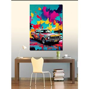 Kanvas Tablo Pop Art Klasik Araba 100x140 cm
