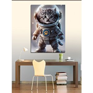 Kanvas Tablo Astronot Kedi 70x100 cm