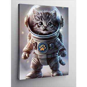 Kanvas Tablo Astronot Kedi 50x70 cm