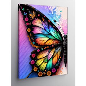 Kanvas Tablo Renkli Kanatlı Kelebek 70x100 cm