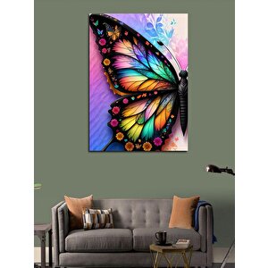 Kanvas Tablo Renkli Kanatlı Kelebek 100x140 cm