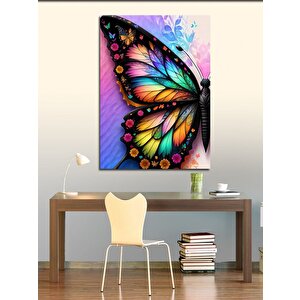Kanvas Tablo Renkli Kanatlı Kelebek 100x140 cm