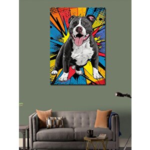 Kanvas Tablo Renkli Fon Sevimli Köpek 50x70 cm