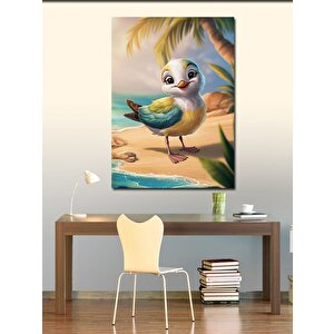 Kanvas Tablo Sahildeki Sevimli Kuş 70x100 cm
