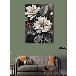 Kanvas Tablo Beyaz Çiçekler 70x100 cm