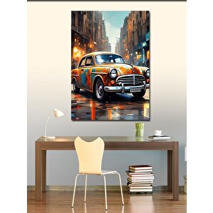 Kanvas Tablo Şehirde Klasik Araba 100x140 cm