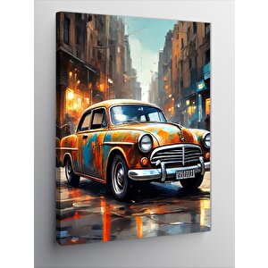 Kanvas Tablo Şehirde Klasik Araba 50x70 cm