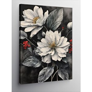 Kanvas Tablo Beyaz Çiçekler 100x140 cm