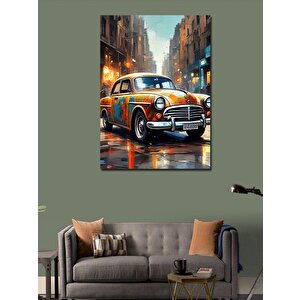 Kanvas Tablo Şehirde Klasik Araba 70x100 cm