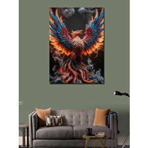 Kanvas Tablo Alevler İçinde Anka Kuşu 100x140 cm