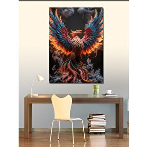 Kanvas Tablo Alevler İçinde Anka Kuşu 100x140 cm