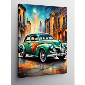 Kanvas Tablo Yeşil Klasik Araba 50x70 cm