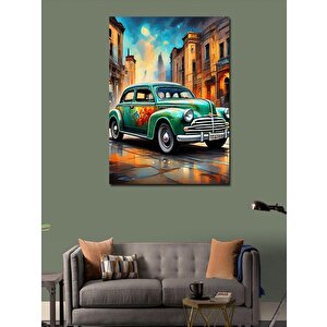 Kanvas Tablo Yeşil Klasik Araba 70x100 cm