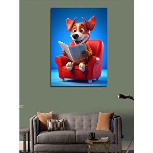 Kanvas Tablo Gazete Okuyan Kedi 70x100 cm
