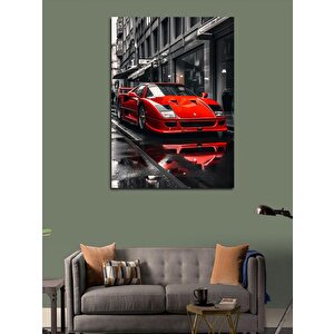 Kanvas Tablo Kırmızı Spor Araba 70x100 cm