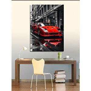 Kanvas Tablo Kırmızı Spor Araba 70x100 cm