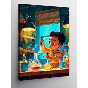 Kanvas Tablo Deney Yapan Çocuk 100x140 cm