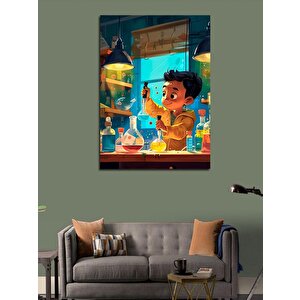 Kanvas Tablo Deney Yapan Çocuk 100x140 cm