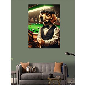 Kanvas Tablo Bilardo Oynayan Köpek 70x100 cm