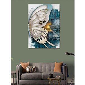 Kanvas Tablo Beyaz Kelebek 70x100 cm