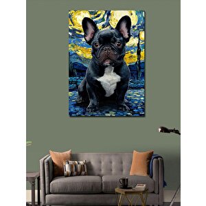 Kanvas Tablo Gecedeki Pug Köpek 50x70 cm