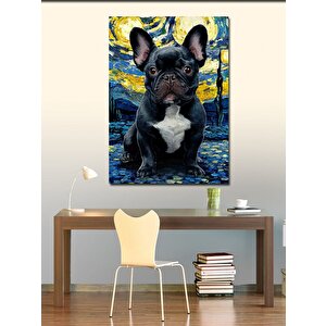 Kanvas Tablo Gecedeki Pug Köpek 50x70 cm