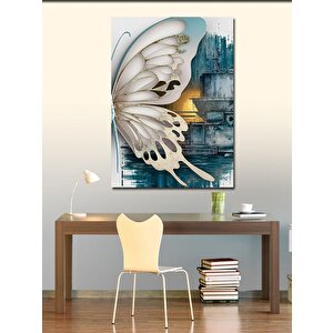 Kanvas Tablo Beyaz Kelebek 50x70 cm