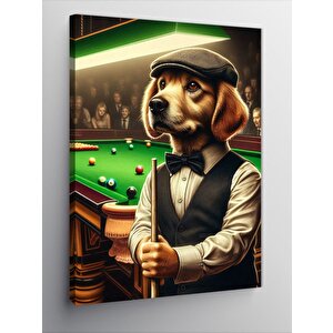 Kanvas Tablo Bilardo Oynayan Köpek 100x140 cm