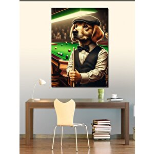 Kanvas Tablo Bilardo Oynayan Köpek 100x140 cm