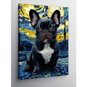 Kanvas Tablo Gecedeki Pug Köpek 70x100 cm