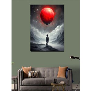 Kanvas Tablo Kırmızı Balonlu Çocuk 70x100 cm