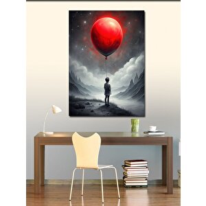 Kanvas Tablo Kırmızı Balonlu Çocuk 70x100 cm