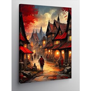 Kanvas Tablo Tarihi Köy 100x140 cm