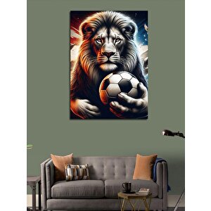 Kanvas Tablo Kral Aslan Ve Futbol 50x70 cm