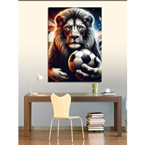 Kanvas Tablo Kral Aslan Ve Futbol 50x70 cm