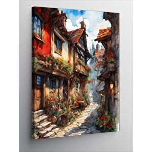 Kanvas Tablo Köy Evleri 50x70 cm